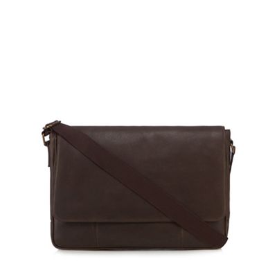 Dark brown 'Dalton' leather despatch bag